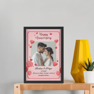 blush love personalized anniversary frame – romantic pink a4 keepsake