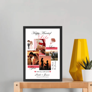 romantic wedding wishes frame – cute & personalized marriage