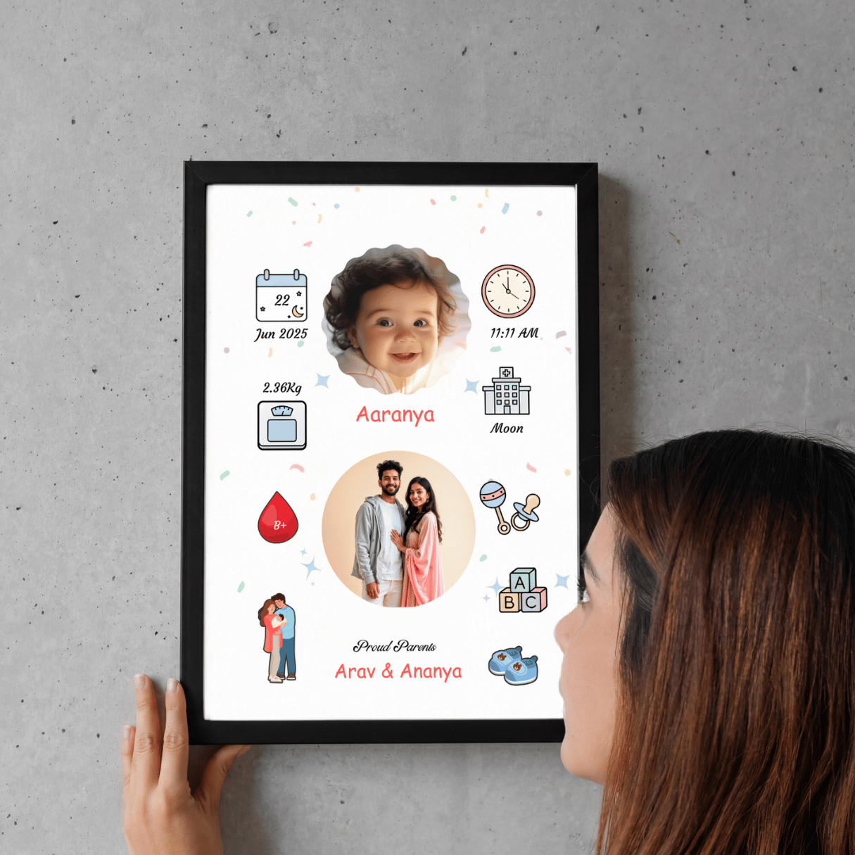 personalized baby born frame – a4 memory print personalized baby born frame – a4 memory print